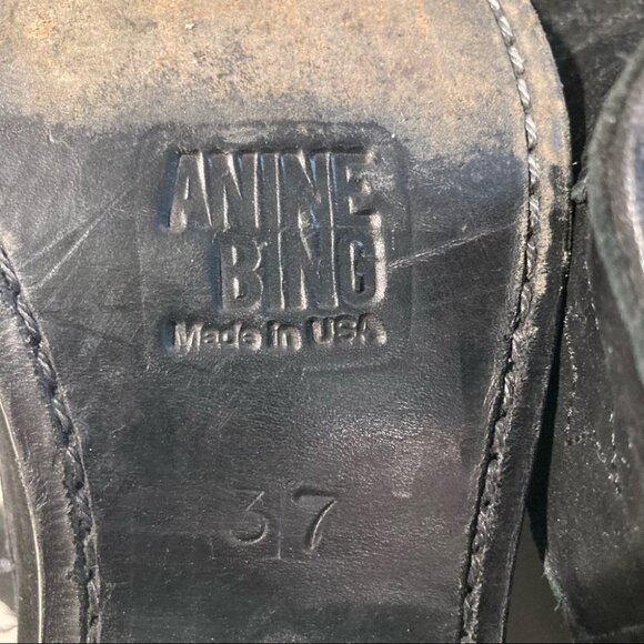 ANINE BING Sz 37 Western Style Suede Stitches Toe Cap Booties - Picture 14 of 15